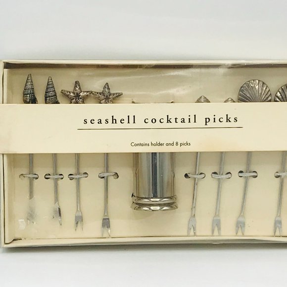 Seashell Hors D'oeuvre Cocktail Picks & Holder